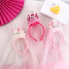 Crown Hair Decor Happy Birthday Headwear For Kids Mesh Birthday