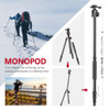 Carbon Fiber 66"/168cm Lightweight Portable Camera Tripod Stand