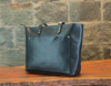 Genuine Leather Tote Bag with Zipper for Women 