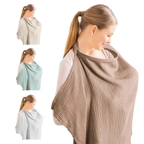 Cotton Mother Cape Blanket Nursing Apron Carseat Stoller Cover