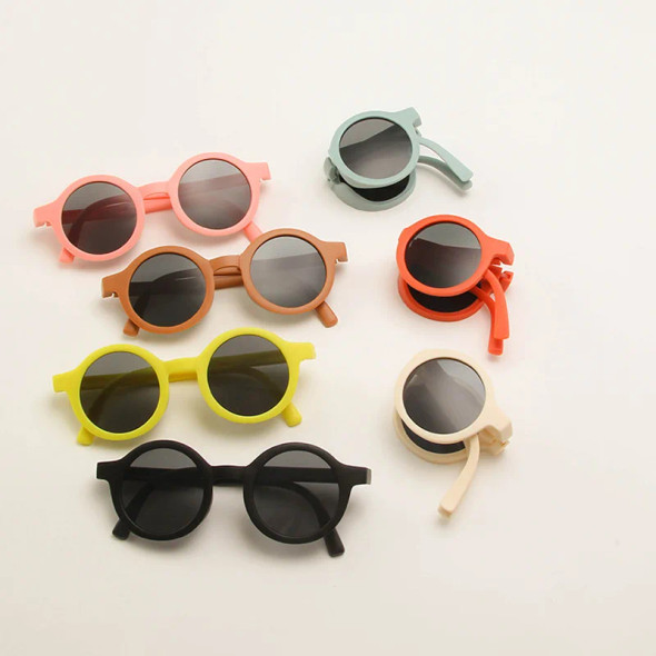 Retro Kids Folding Sunglasses Summer Beach Travel Baby Sun Glasses for