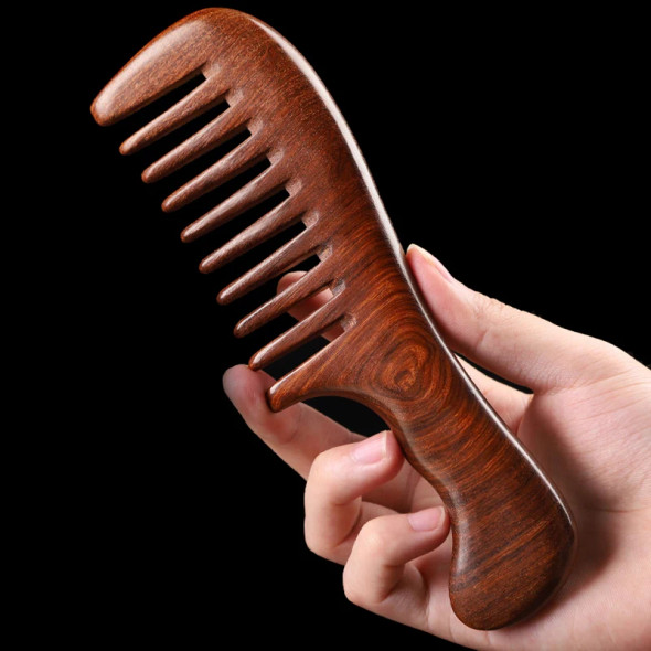 Natural Sandalwood Hair Combs Anti-Static Wooden Comb Massager Long