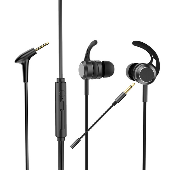  In-Ear Bass Metal Wired Gaming Earphones with Mic