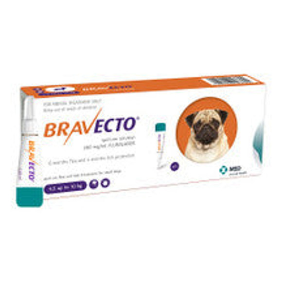 Bravecto Spot-On 250mg for small dogs >4.510 kg (9-22 lbs)