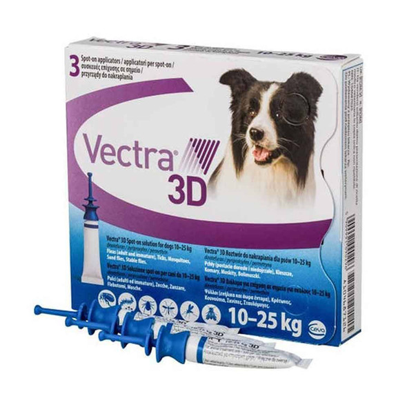 Vectra 3D For Medium Dogs 10-25 kg (21-55 lbs)