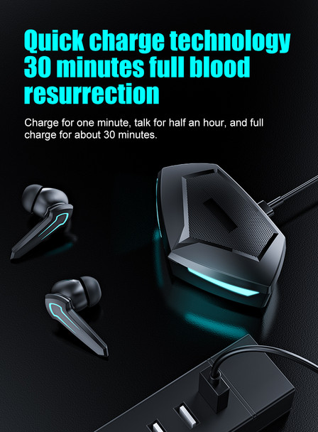 TWS Gaming headset Bluetooth 5.1 Wireless Earphone 