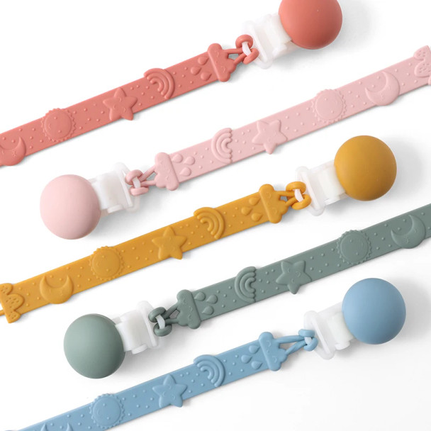 Silicone Pacifier Clips Chain Baby Teething Toys Chew  Dummy Holder