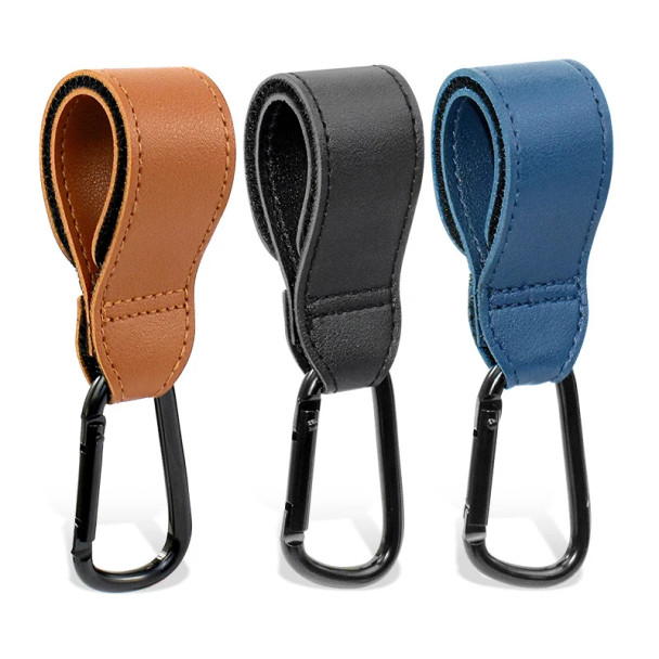 1/2pcs Baby Stroller Hooks Bag PU Leather Hook Hangings Diaper Bags