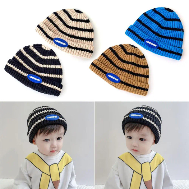 4 Colors Boy Casual Cap Baby Knitted Beanies Kids Beanie Caps Winter