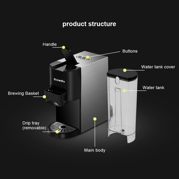 3 in 1 Espresso Coffee Machine 19Bar 1450W Multiple Capsule Coffee