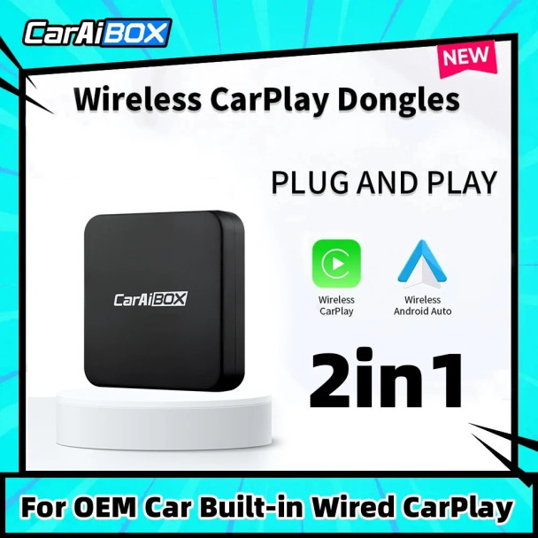 CarAIBOX 2in1 Wireless CarPlay Dongle Wireless Android Auto Box For