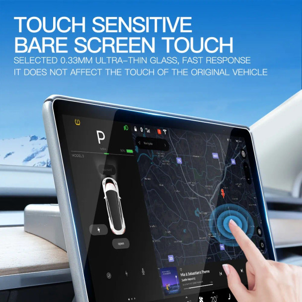 YZ Tempered Glass Screen Protector For Tesla Model 3 Y Center Console