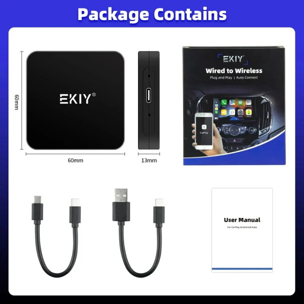 EKIY NEW Mini Carplay Wireless for Toyota Mazda Nissan Camry Suzuki