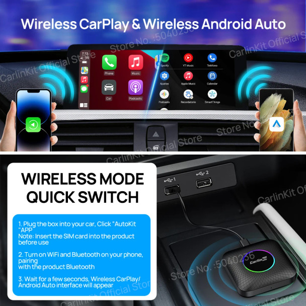 2023 CarlinKit CarPlay AI Box Android 13.0 QCM6225 8-Core Android Auto