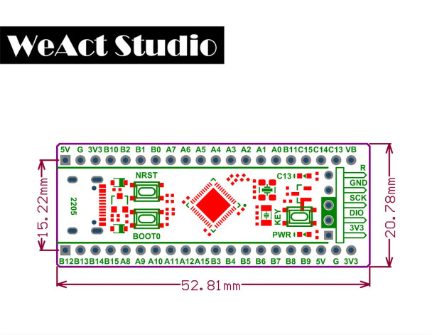 WeAct BlackPill STM32F411CEU6 STM32F411 STM32F4 STM32 Core Board