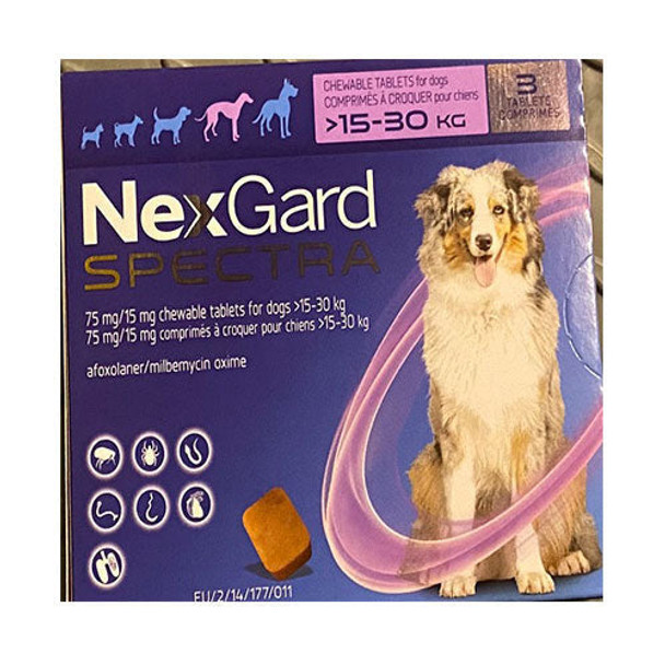 NexGard Spectra Flea & Tick Chewables For Large Dogs Weighing 15-30 kg