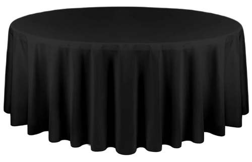90" Black Round Table Cloth