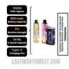 Juicy Peach Ice & Pineapple Coconut Lost Mary Nera Fullview 70K Disposable Vape Kit with Specification