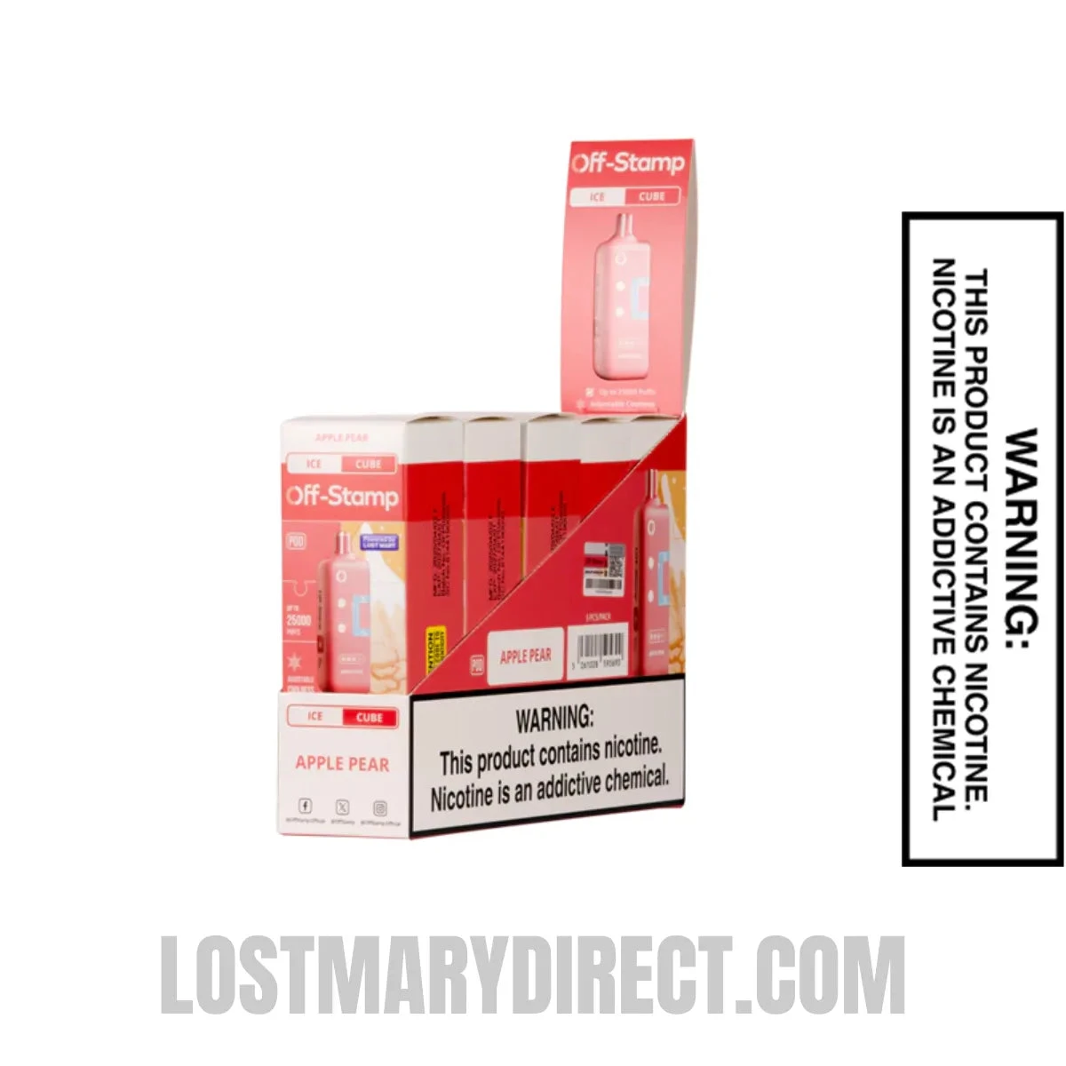 Apple Pear Off Stamp Ice Cube 25K Disposable Pod Bundle