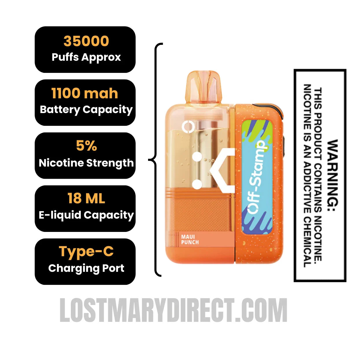 Maui Punch Off Stamp X Crystal Cube 35K Disposable Vape Kit