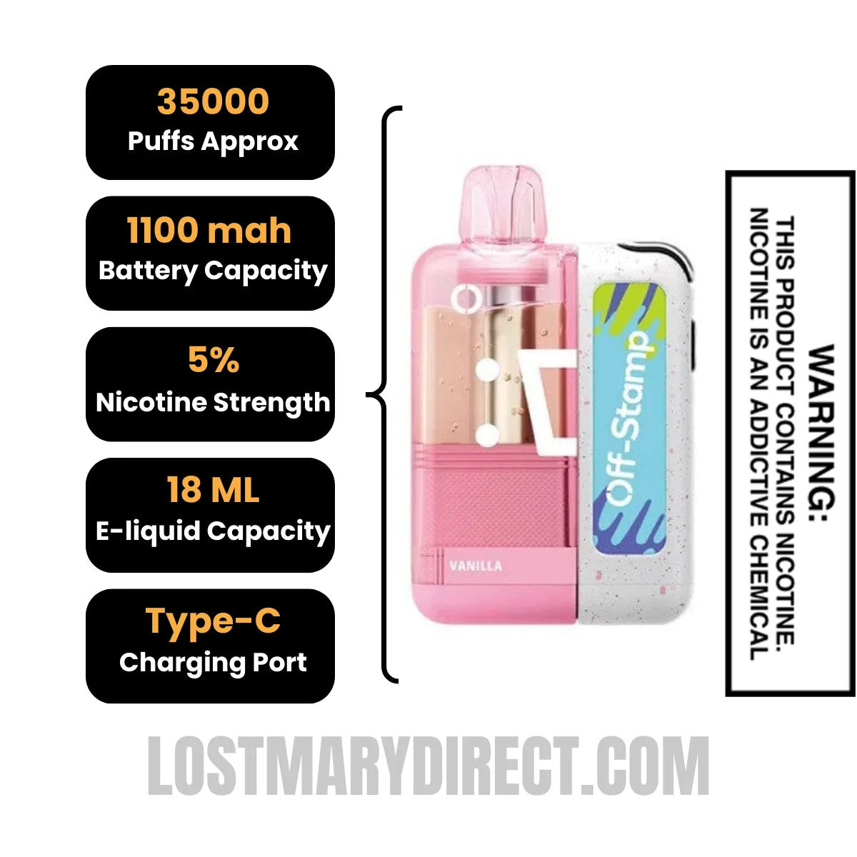 Vanilla Off Stamp X Crystal Cube 35K Disposable Vape Kit