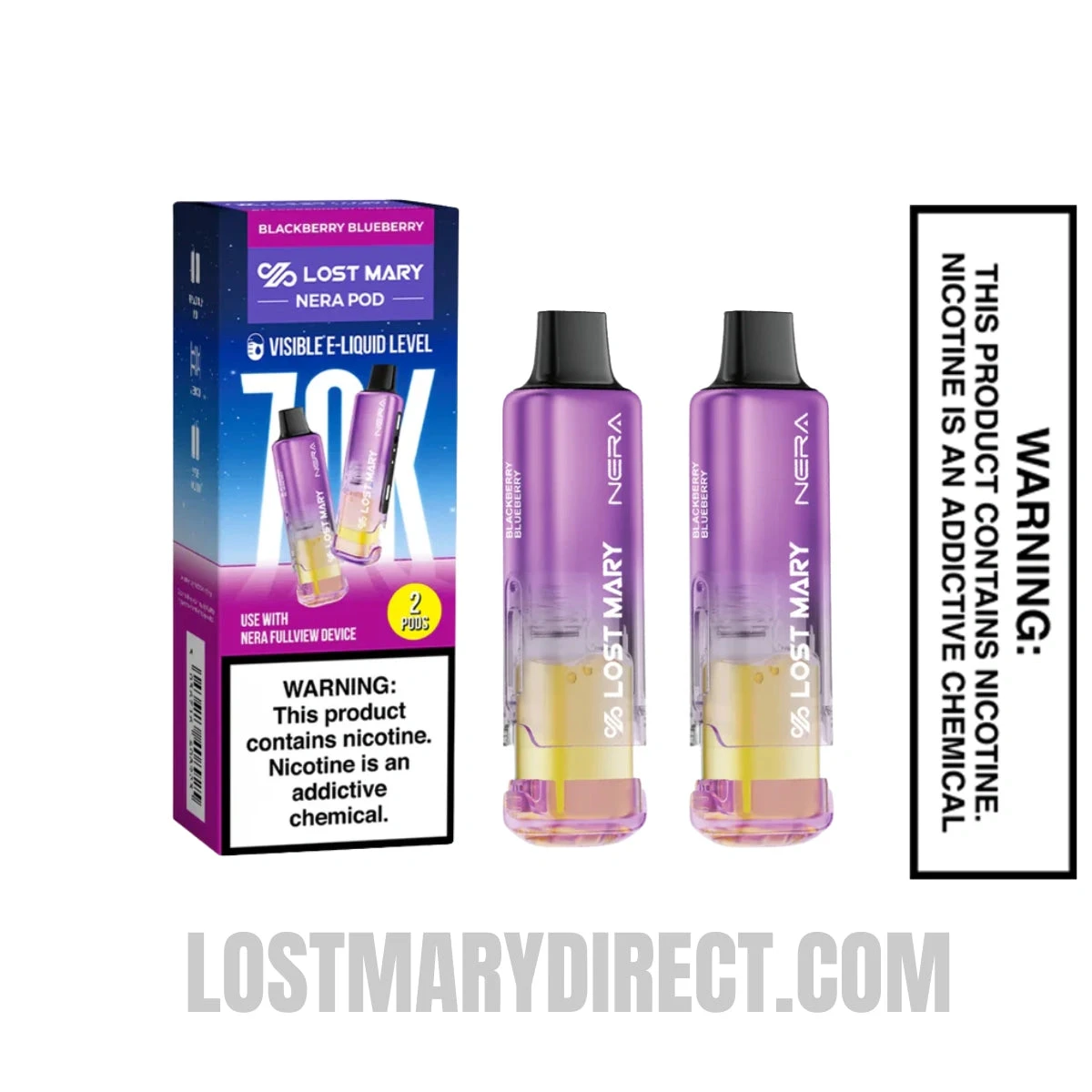 Blackberry Blueberry Lost Mary Nera Fullview 70k Vape Pod With Package Box
