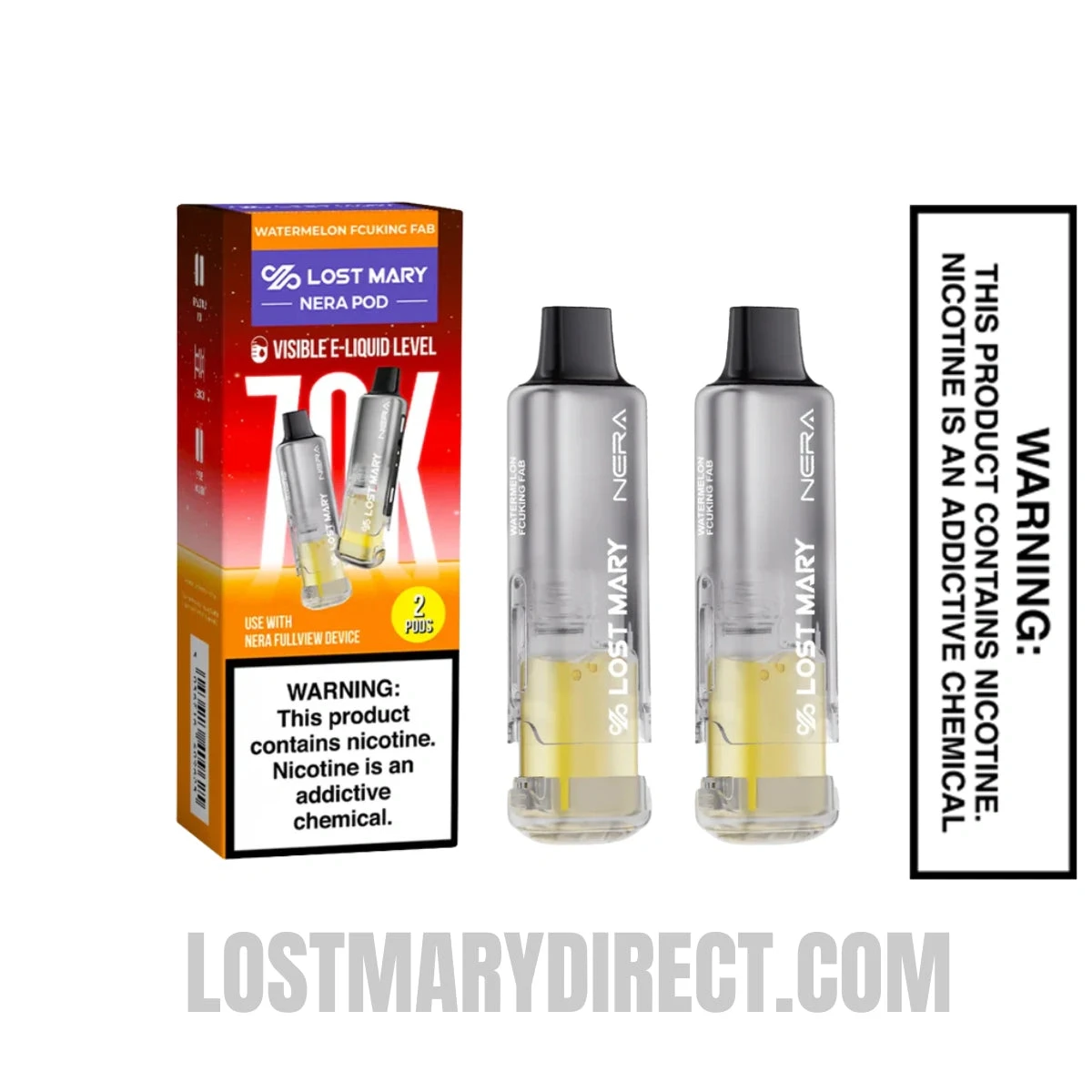 Watermelon Fcuking Fab Lost Mary Nera Fullview 70k Vape Pod With Package Box