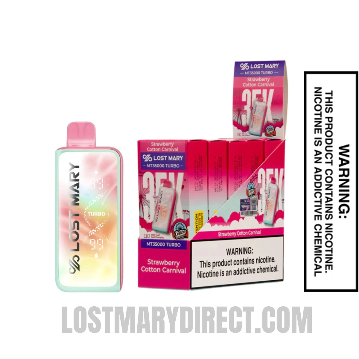 Strawberry Cotton Carnival Lost Mary MT35000 Turbo Vape With Bundle Pack