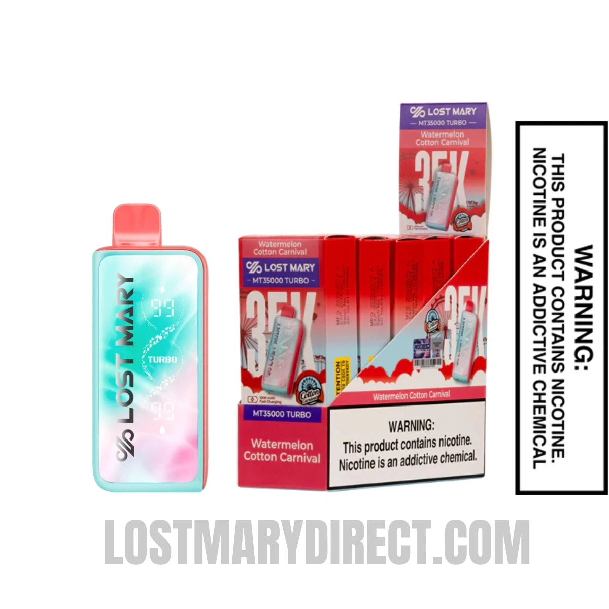 Watermelon Cotton Carnival Lost Mary MT35000 Turbo Vape With Bundle Pack