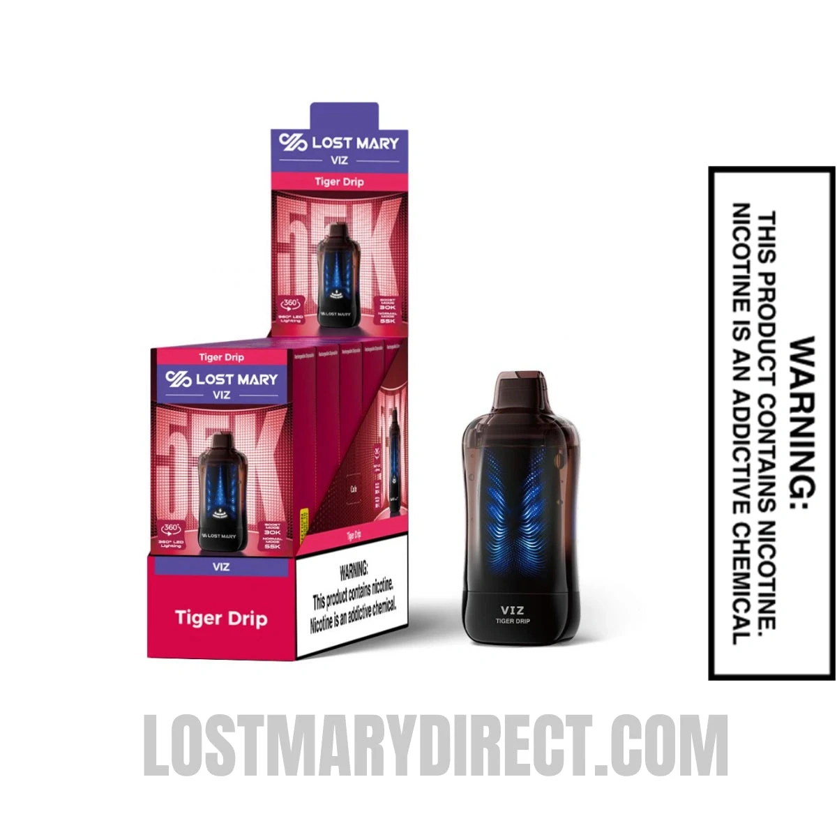 Tiger Drip Lost Mary VIZ 55K Disposable Vape With Bundle Pack