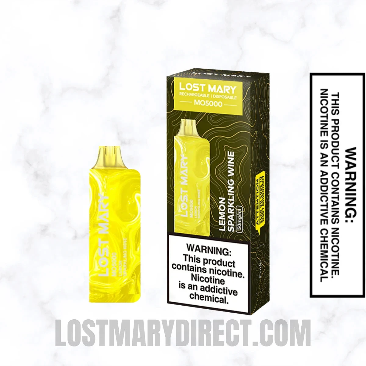 Lemon Sparkling Wine Lost Mary MO5000 Disposable Vape With Package Box