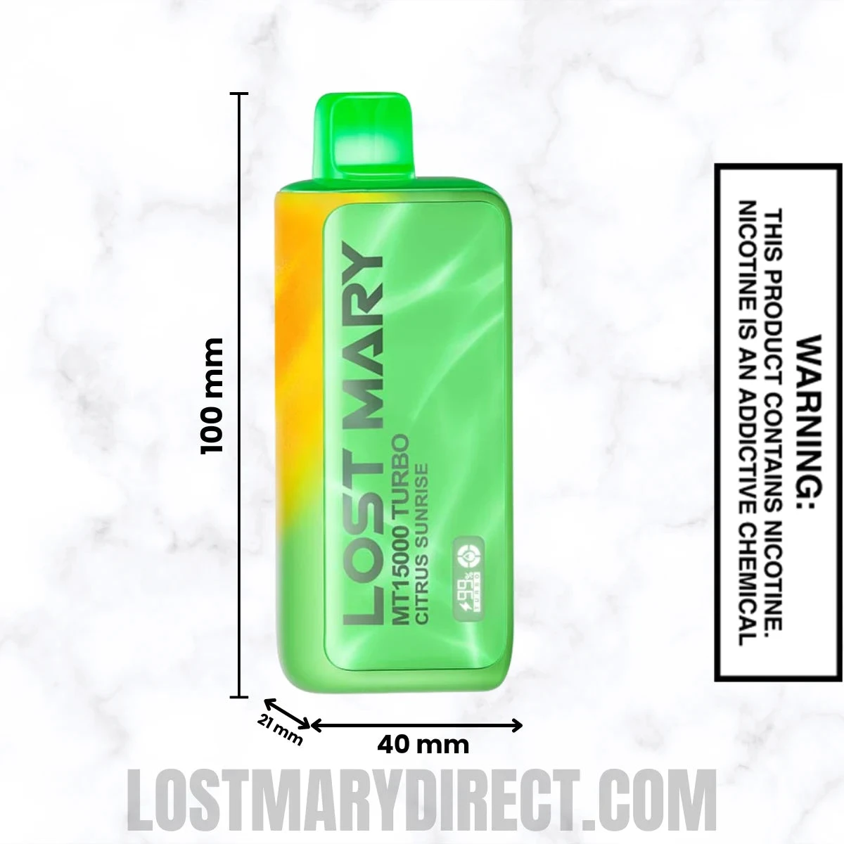 Citrus Sunrise Lost Mary MT15000 TURBO Vape Dimension