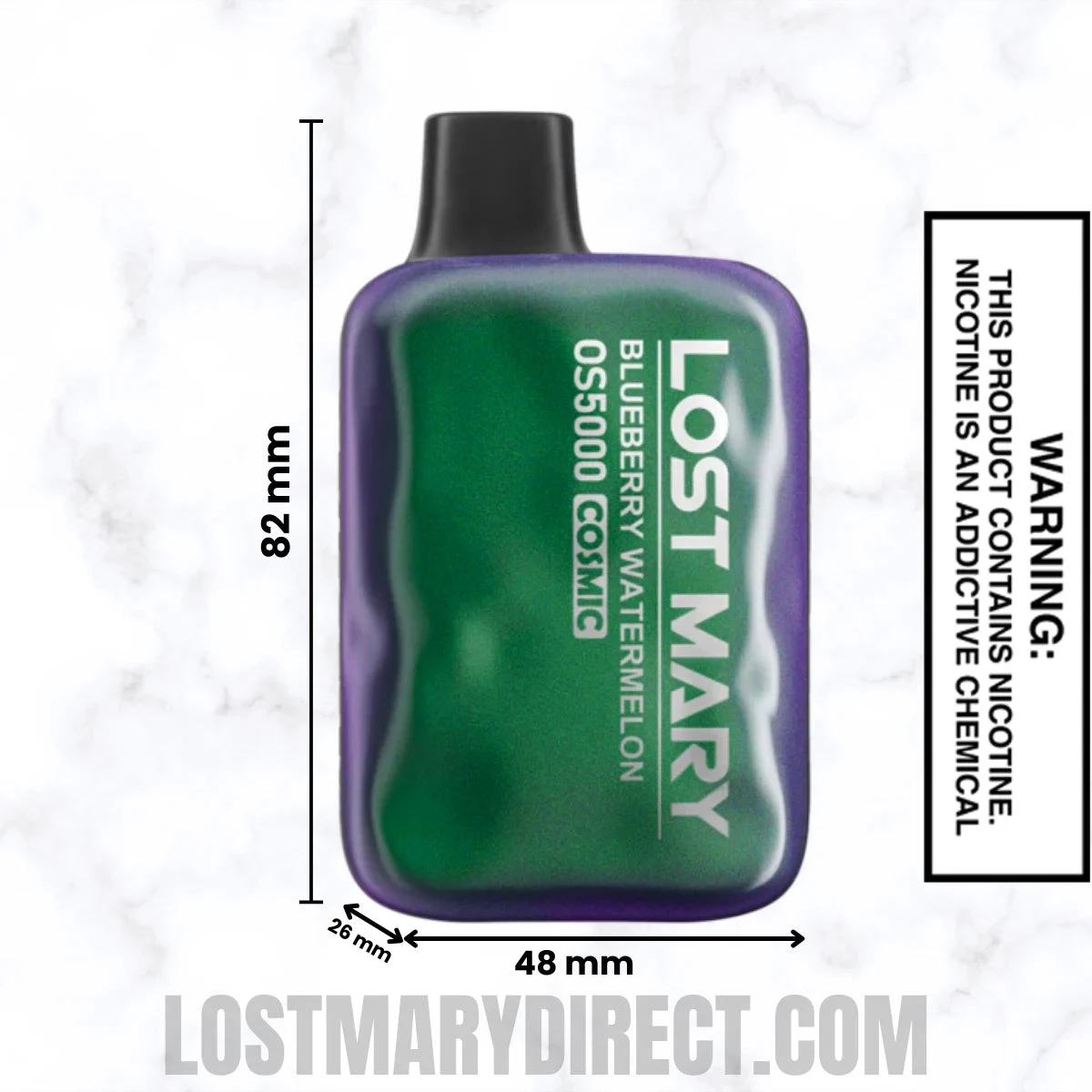Blueberry Watermelon Lost Mary OS5000 Cosmic Edition Vape Dimensions
