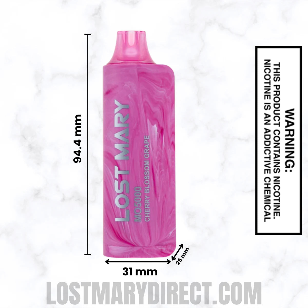 Cherry Blossom Grape Lost Mary MO5000 Disposable Vape Dimension 