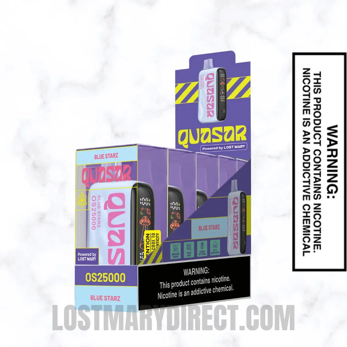 Blue Starz  Lost Mary Quasar OS25000 Diposable Vape with Pack of 5
