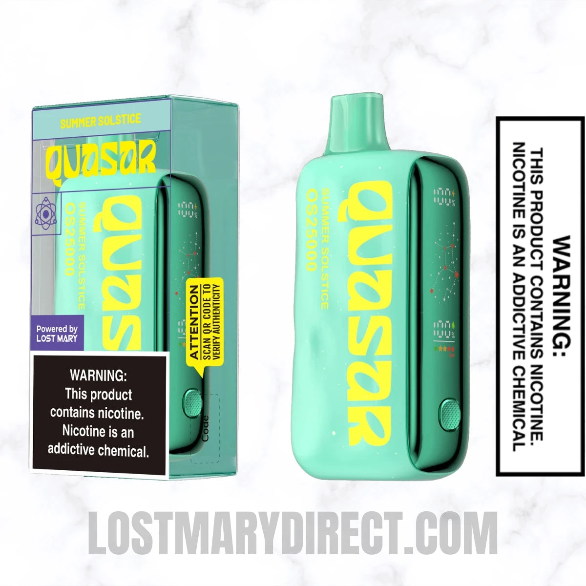 Summer Solstice Lost Mary Quasar OS25000 Diposable Vape with package box