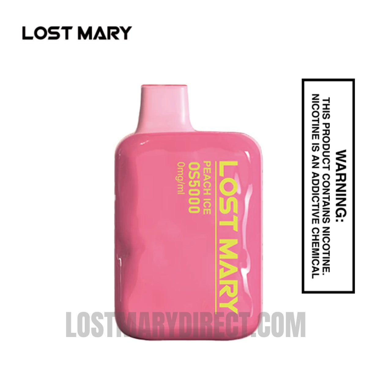 Peach Ice Lost Mary OS5000 Zero Nicotine Vape