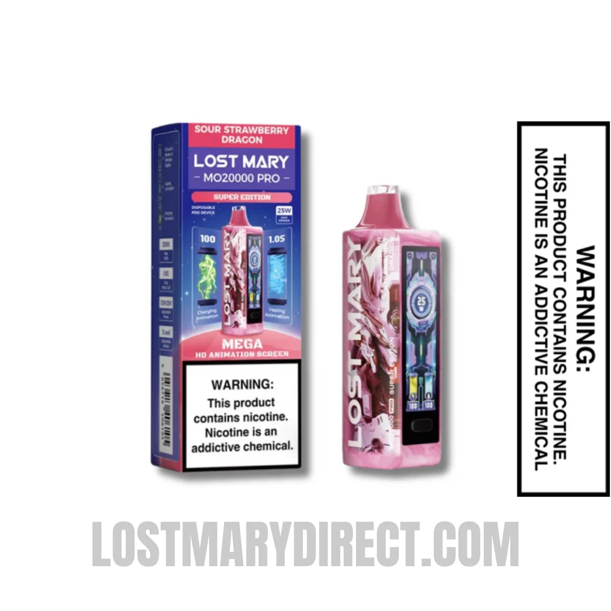 Sour Strawberry Dragon Lost Mary MO20000 PRO Vape