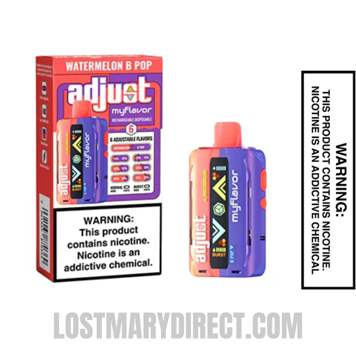 Watermelon B-Pop Adjust MyFlavor 40K Disposable Vape with Package Box