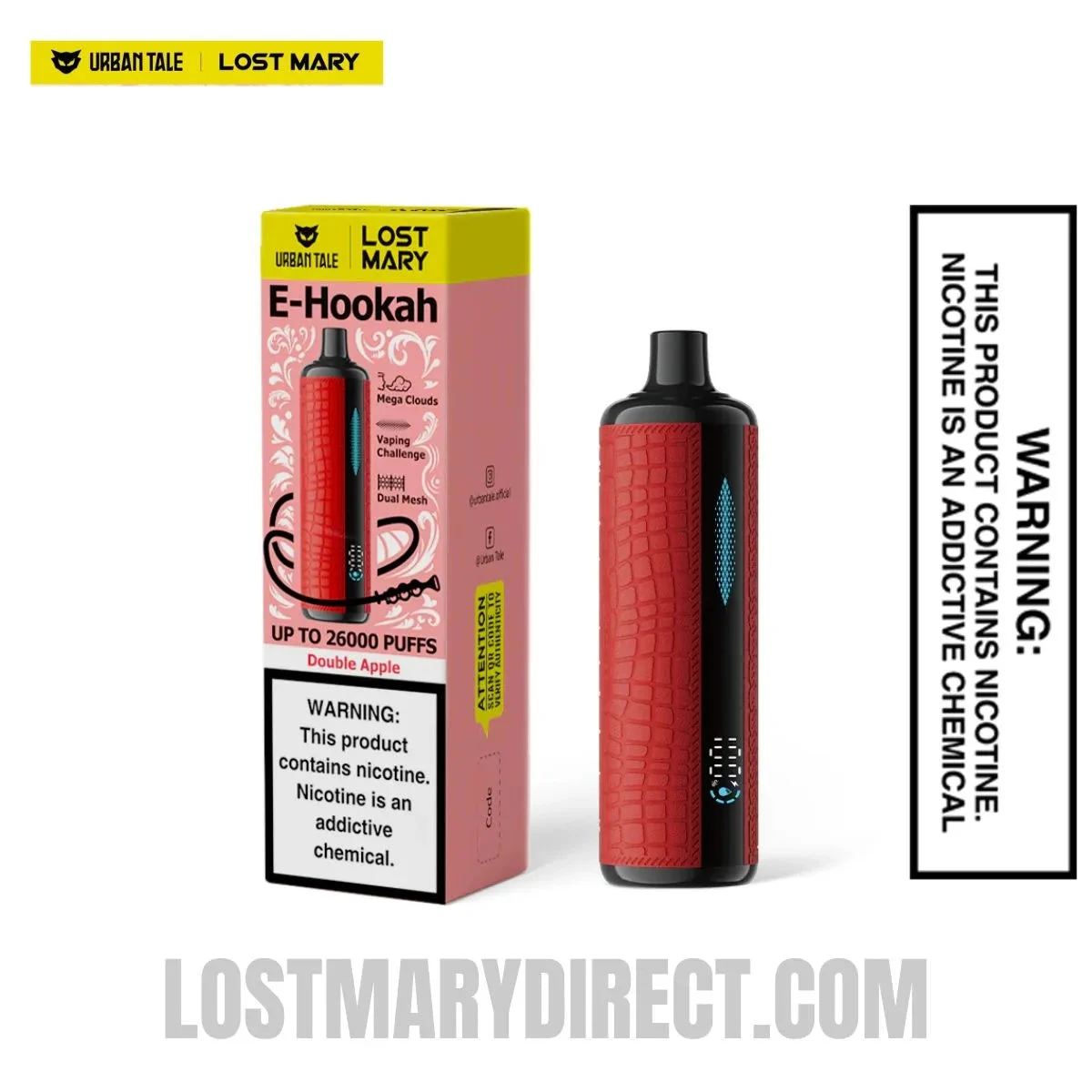 Double Apple Lost Mary x Urban Tale E-Hookah Disposable Vape with Package box