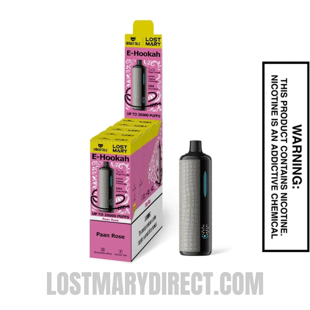 Paan Rose Urban Tale x Lost Mary E-Hookah Disposable Vape With Bundle Pack