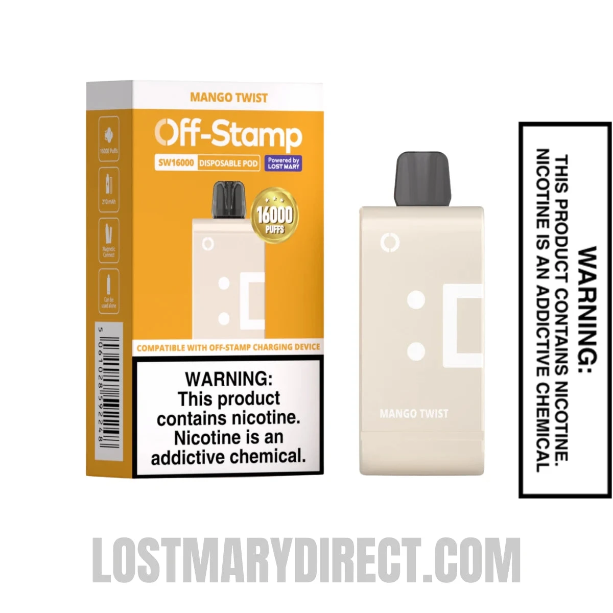 Mango Twist Off Stamp SW16000 Disposable Pod With Package Box