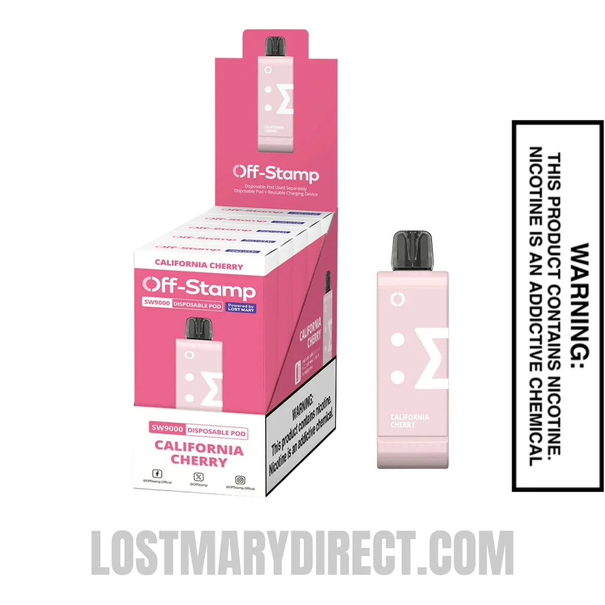 California Cherry Off Stamp SW9000 Disposable Pod With Bundle Pack