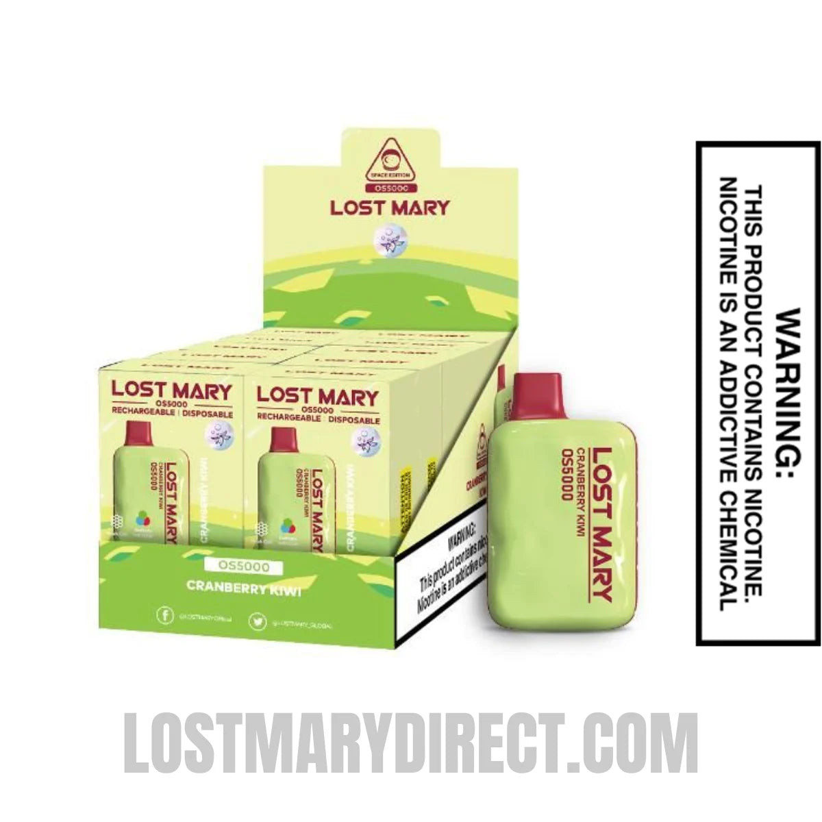 Cranberry Kiwi Lost Mary OS5000 Vape | Lost Mary Direct
