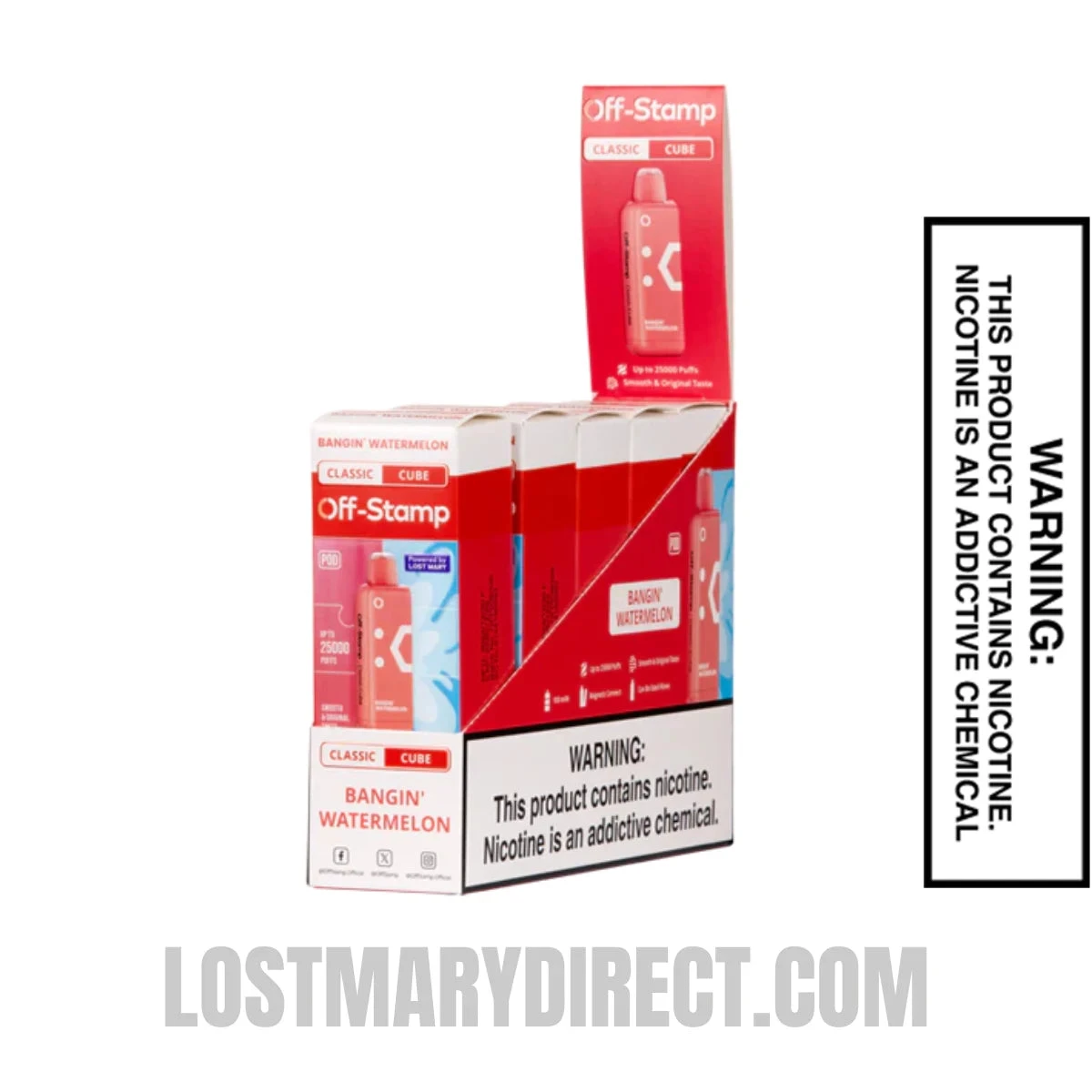 Bangin Watermelon Off Stamp Classic Cube 25K Disposable Pod With Bundle Box
