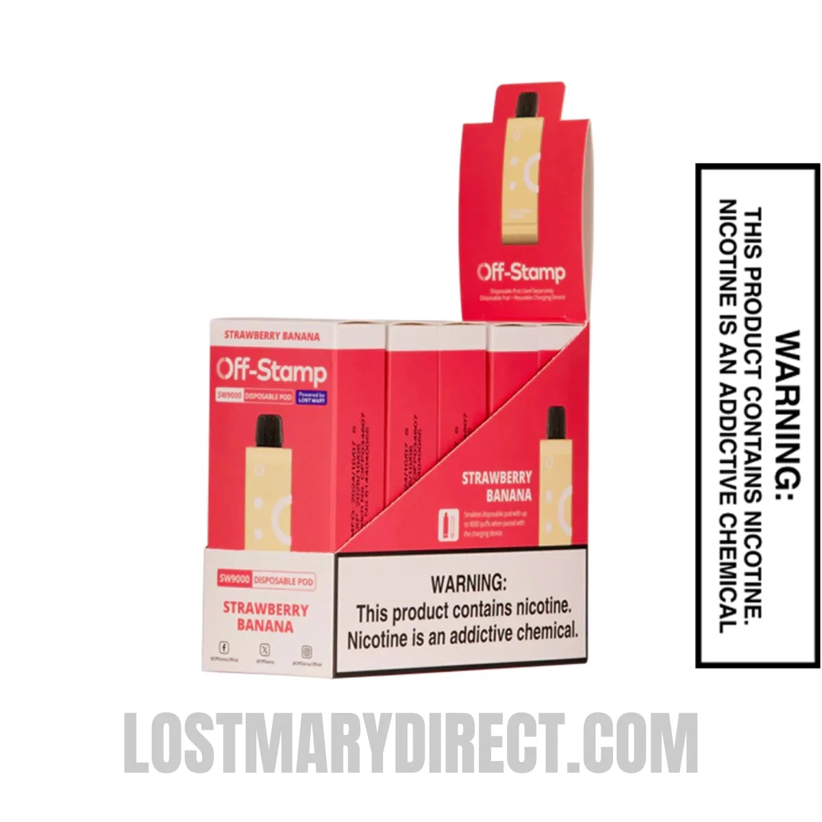 Strawberry Banana Off Stamp SW9000 Disposable Pod With Bundle Pack