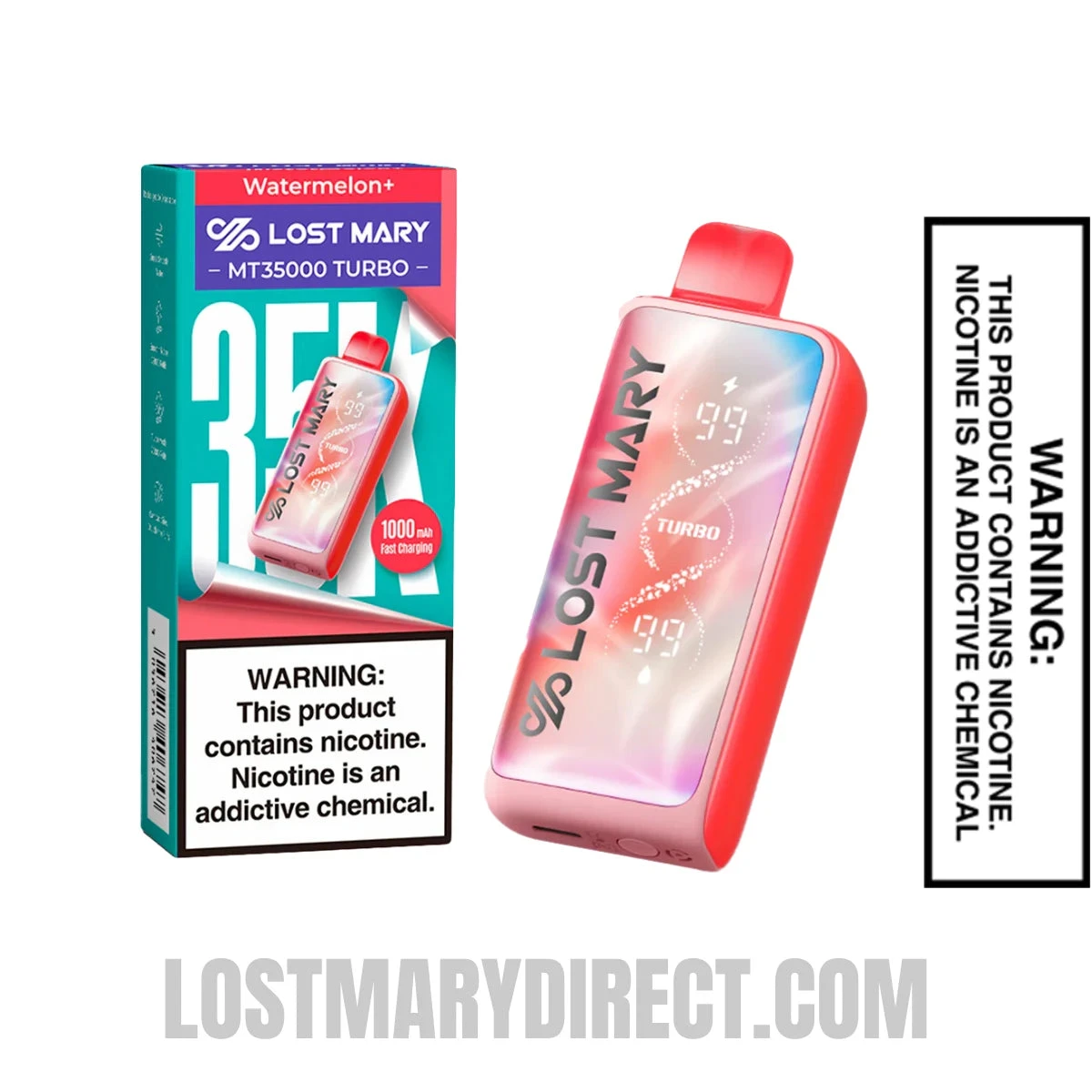 Watermelon Lost Mary MT35000 Turbo Disposable Vape With Package Box