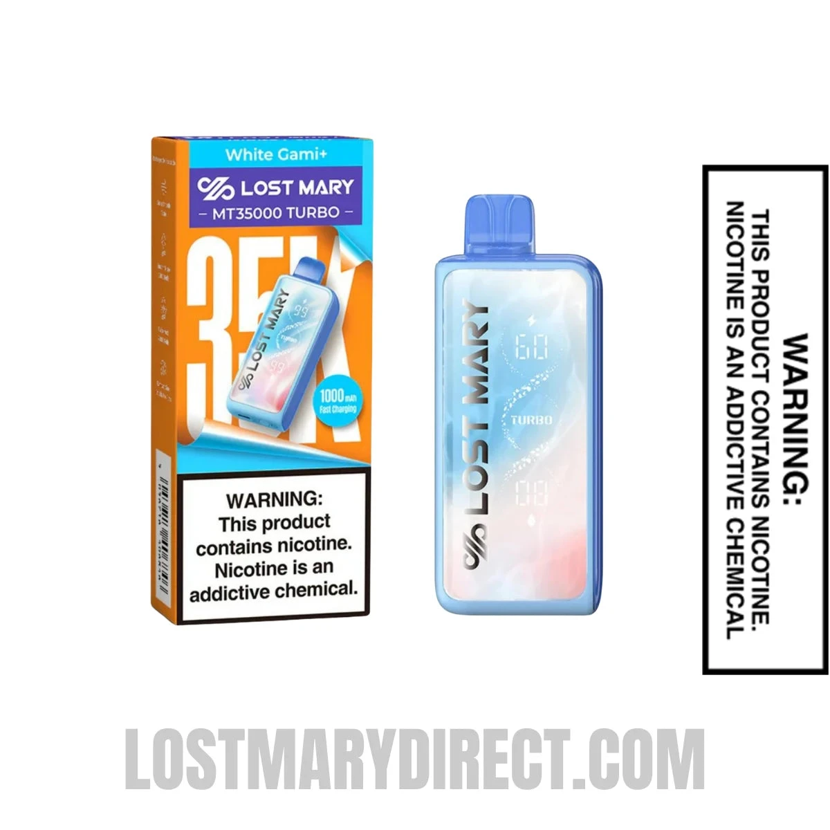 White Gami Lost Mary MT35000 Turbo Vape Package