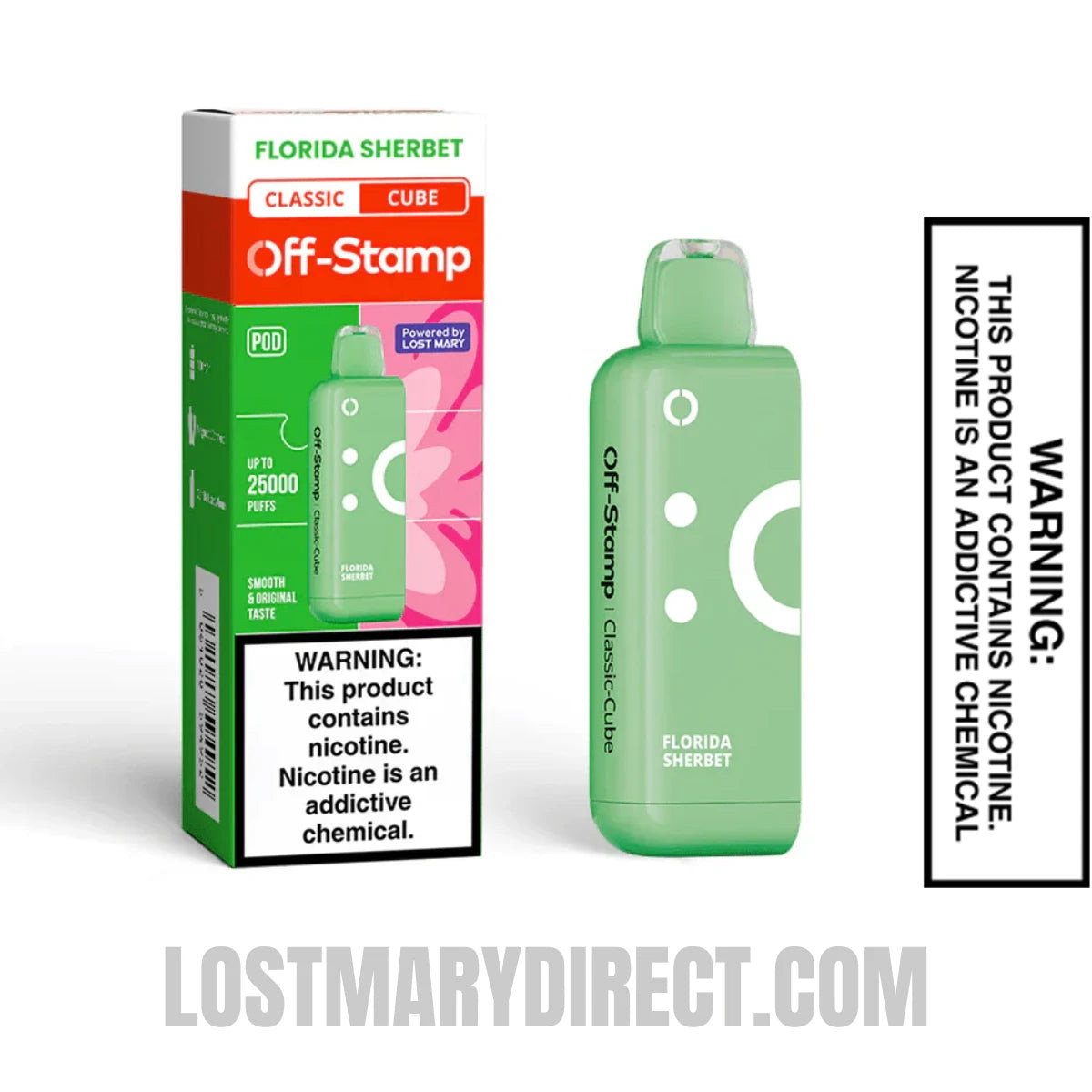 Florida Sherbet Off Stamp Classic X-Cube Vape Pod Package