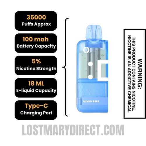 Gummy Bear Off Stamp X Crystal Cube 35K Disposable Vape Pod Specifications